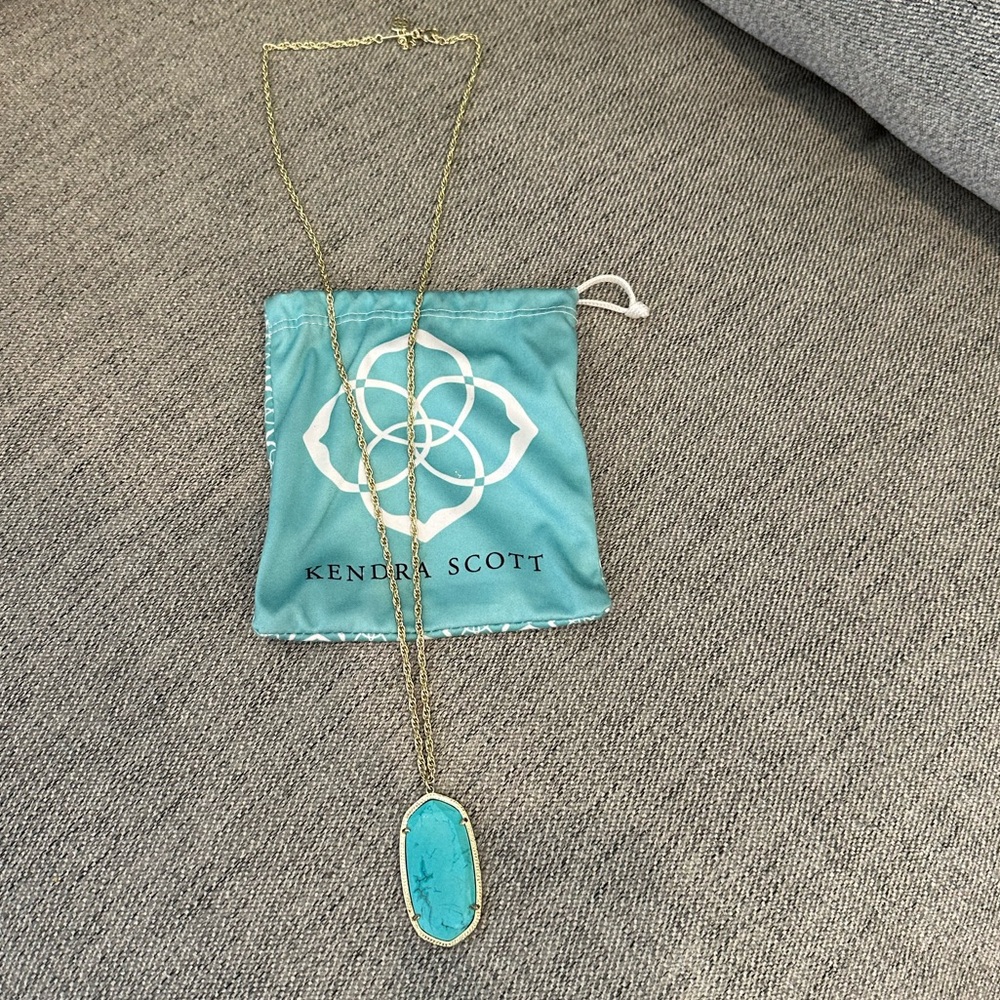 Kendra Scott Turquoise Gold Necklace
